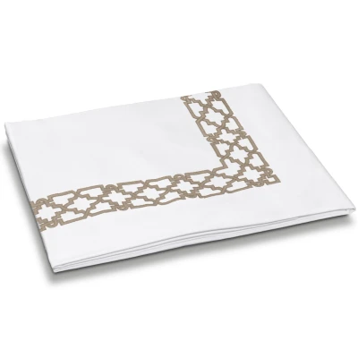 Fretwork Embroidery Brillantine Coverlet