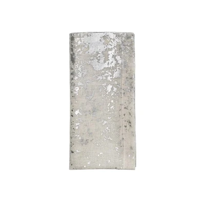 Metafoil Napkin White & Silver