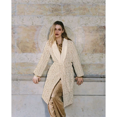 Leopard Shawl Collar Bathrobe