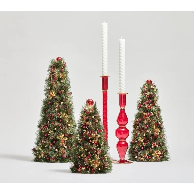 Tinsel Xmas Tree in Green, Red & Gold