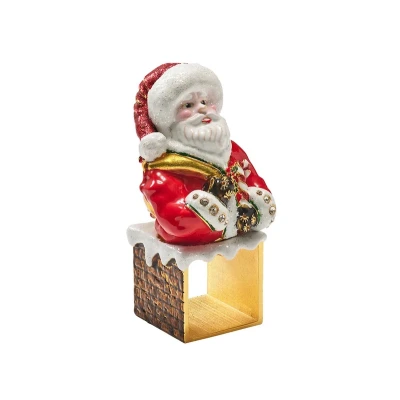 Santa Napkin Ring in Red & White