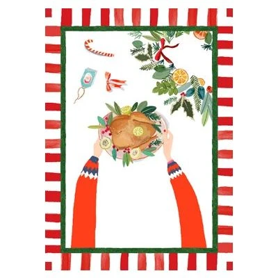 Hand On Xmas Tacchino Kitchen Towel
