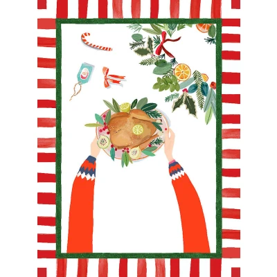 Hand On Xmas Tacchino Kitchen Towel