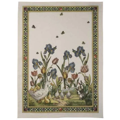 Bunny Garden Kitchen Towel Azzurro