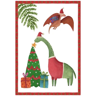 Jurassic Xmas Tree Kitchen Towel
