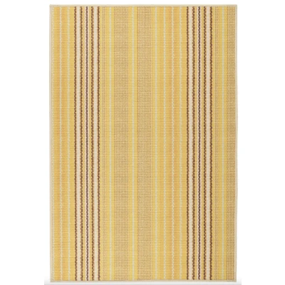 Sunflower Ticking Yellow Machine Washable Rug