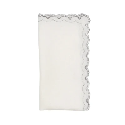 Arches Napkin White & Silver