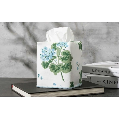 Matouk Geranium Linen Tissue Box Cover
