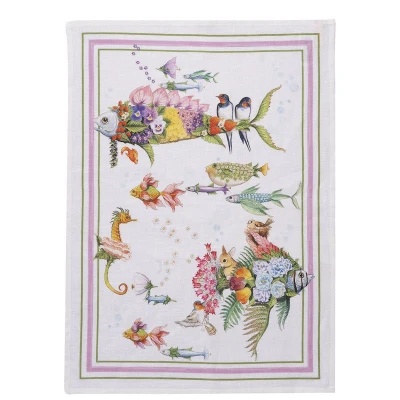 Pesciflora Pink Kitchen Towel