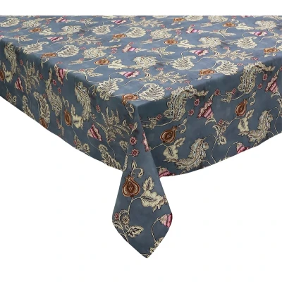 Paisley Vine Tablecloth in Blue & Gray