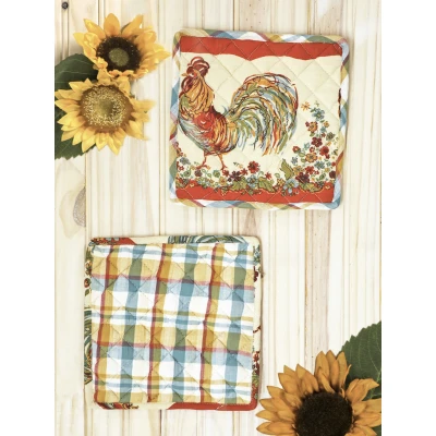 Rooster Patchwork Potholder Set