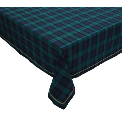 Watchplaid Tablecloth in Blue and Green