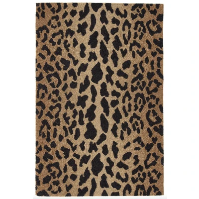 Leopard Hand Micro Hooked Wool Rug