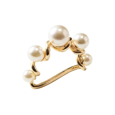 Pearl Drift Napkin Ring in Pearl & Gold