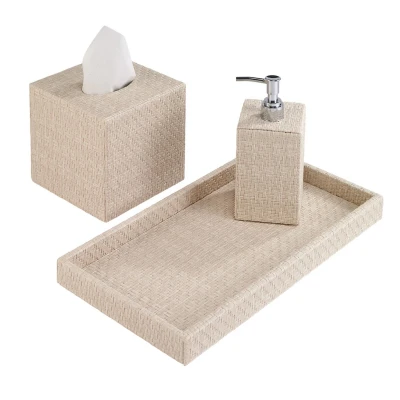 Wicker Cream Bath Accessories