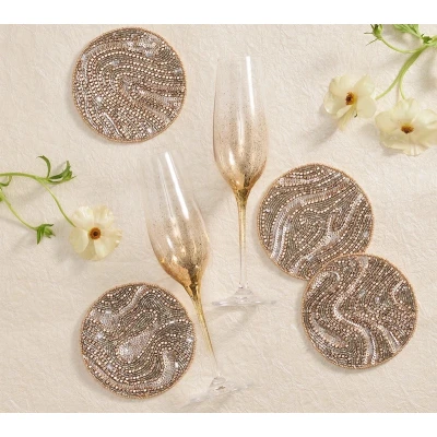 Luster Drink Coasters in Gold & Silver
