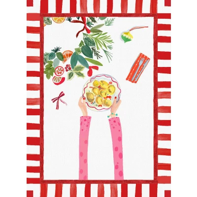 Hand On Xmas Tortellini Kitchen Towel