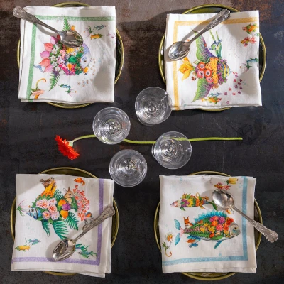 Pesciflora Dinner Napkins Linen