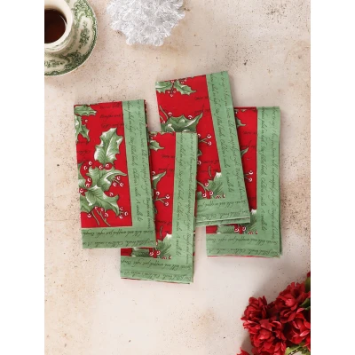 Holly Song in Red Napkins
