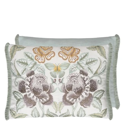 Isabella Embroidered Cameo Linen Decorative Pillow