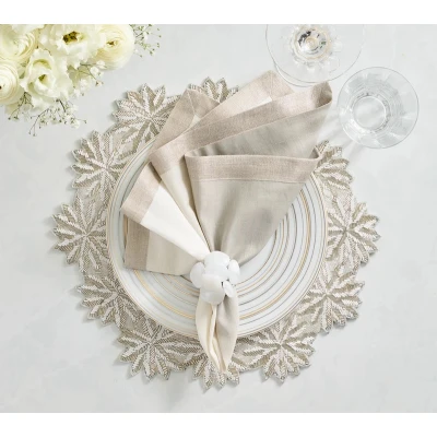 Winter Lace Placemat in Silver & Crystal
