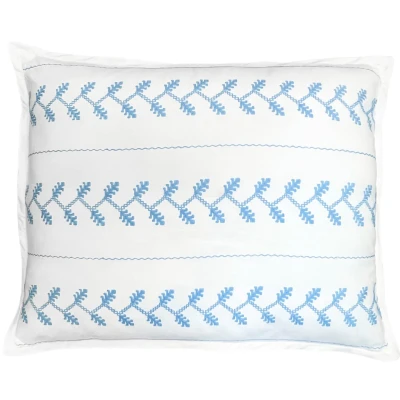 Amer Embroidered Shams White/Blue