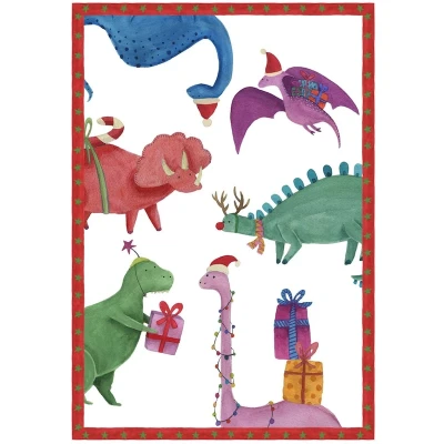 Jurassic Xmas Party Kitchen Towel