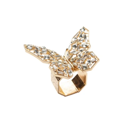 Papillon Napkin Ring in Gold & Crystal