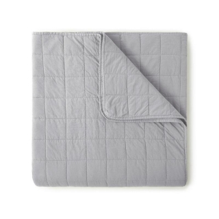 4 Square Quilted Coverlet - Charcoal