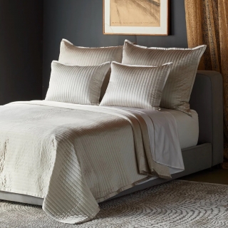 Charmeuse Channel Quilt Coverlet & Shams