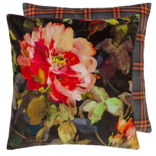 Gertrude Rose Chestnut Velvet Decorative Pillow