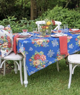 English Garden Blue Outdoor Tablecloth