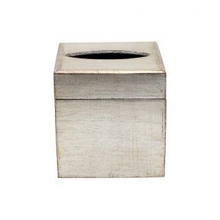 Florentine Wooden Tissue Box in Platinum
