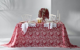 Matouk Granada Table Linens Scarlet