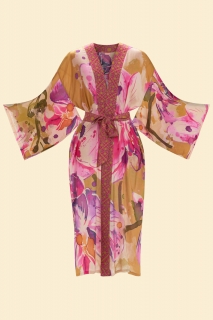 Mustard Orchid Kimono Gown
