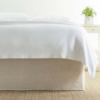 Stone Washed Linen Tailored Bed Skirt