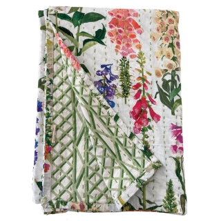 Reversible Kantha Table Cover in Foxgloves